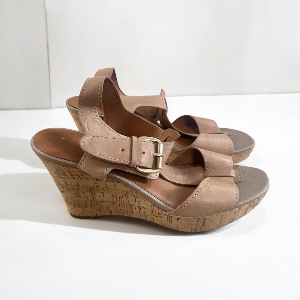 Womens Franco Sarto Chaz‎ Leather Sandals Wedges size 10